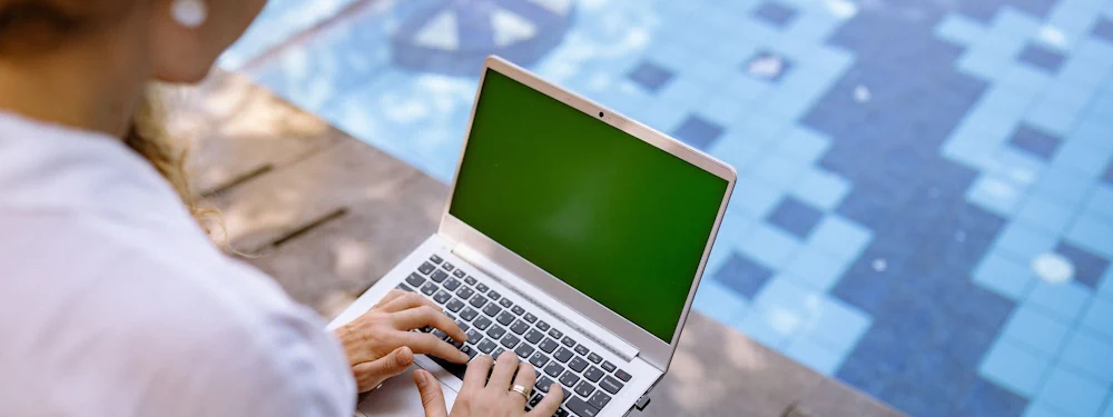 A freelancer working on a laptop